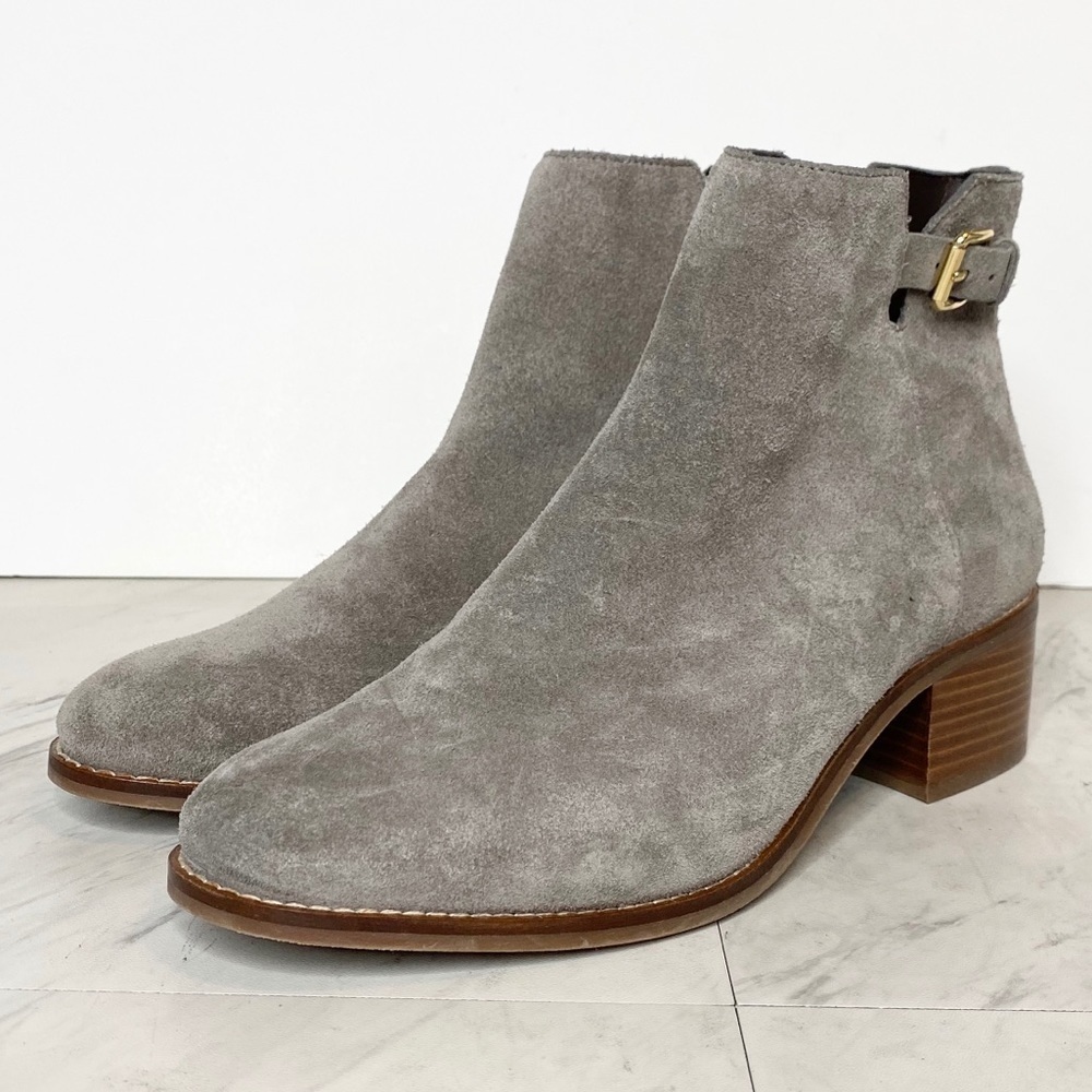 New! Cole Haan Haidyn Suede Buckle Gray Boot 8 1/2